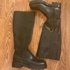 Black Knee-High Leather Boots